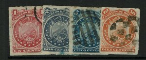 Bolivia SC# 24-27, Used, Hinge Remnant - S12116