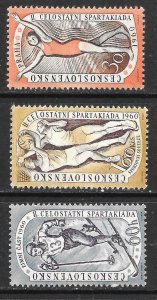 CZECHOSLOVAKIA SC 955-7 MNH ISSUE OF 1960 - SPORTS
