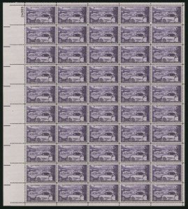 1953 Trucking Industry Sheet of Fifty 3 Cent Postage Stamps Scott 1025