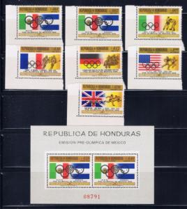 Honduras C429-35a Olympics set with S/S