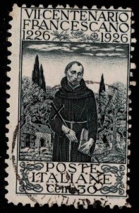 Italy Scott 181 Used St. Francis stamp perf 11