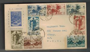 1952 Papeete Tahiti Cover to USA F H Simpson Cachet