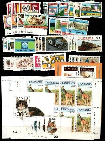 Tanzania - collection of Mint NH sets and S/S (Catalog Value $52.55)