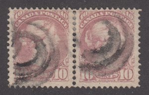 Canada #45a Used Pair Small Queen