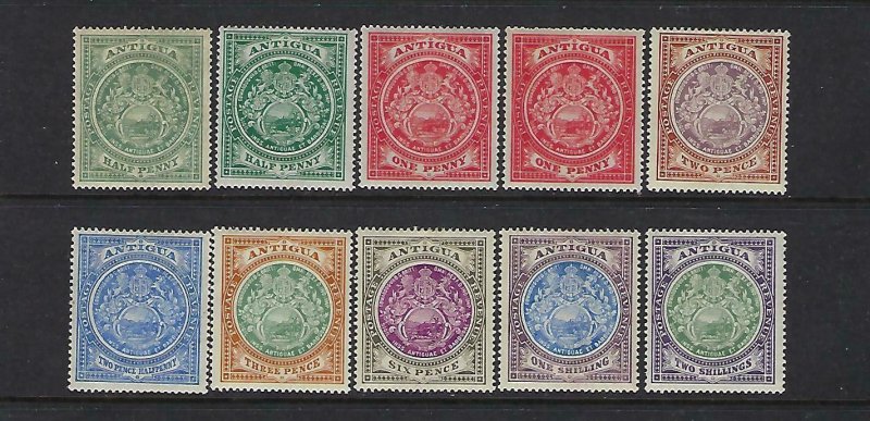 ANTIGUA SCOTT #31-38  1908-20  EDWARD VII WMK 3- MINT LIGHT HINGED