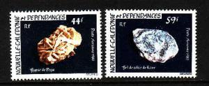 New Caledonia-Sc#C187-88-unused NH airmail-Gypsum,Poya mines