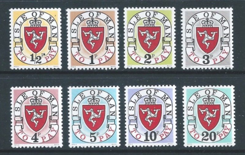 Isle of Man #J1a-8a NH Postage Dues