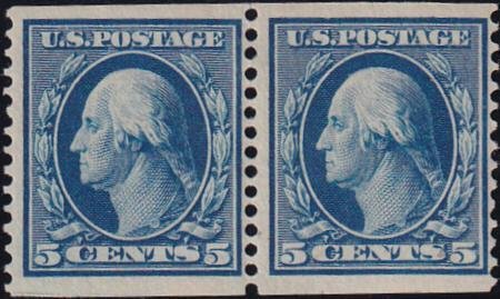 US 355 Washington / Franklin Mint LH F-VF Coil Pair, New PSE Cert