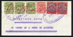 Rhodesia SG11 and SG12 x 3 plus SG50 Pair on Piece Cat 170+++ as fiscally used