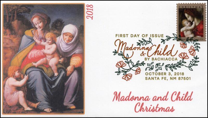 18-270, 2018, Madonna and Child, Digital Color Postmark, First Day Cover,