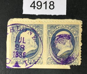 US STAMPS # 206 PAIR USED CAT. $ LOT #4918