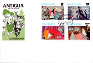 Antigua FDC 1980 - Sleeping Beauty, Christmas - Block of 4 - F65052