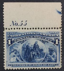 US #230 TOP PLATE MINT OG NH $40 LOT #6726