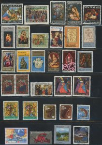 New Zealand - Approx 100 different used stamps