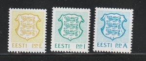 Estonia 211-213 Set MNH National Arms