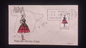 C) 1967, SPAIN, FDC, TYPICAL COSTUMES OF ÁLAVA, XF