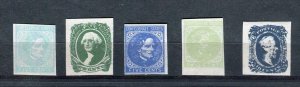 104.005.Confederate States CSA Facsimile Set of 5 Stamps - Fill Spaces-