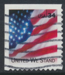 USA  SC# 3549 Used  perf 11¼   Flag   United We Stand   2001  see scan