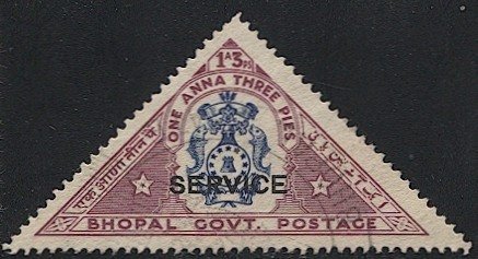 INDIAN STATES - Bhopal  Sc O31  1a 3p  Used, VF