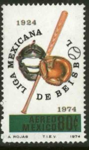 MEXICO C436, 80¢ 50th Anniv of the Mexican Baseball League. MINT, NH. F-VF.