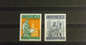 9081   Dahomey   MH # C69, C70   Johann Gutenberg    CV$ 3.00