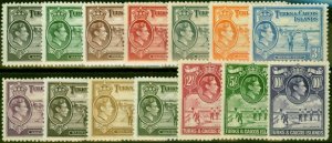 Turks & Caicos 1938 Set of 14 SG194-205 Good Mtd Mint