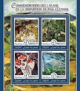 2016 Djibouti  Mnh Paul Cézanne. Michel Code: 1154-1157. Scott Code: 988