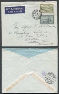 Canada-cover #5609-10c Great Bear Lake+20c Combine air-British zone, Germany-Ott