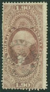 USA : 1862. Scott #R80c Nice sound stamp w/dated cancel. Certificate. Cat $200.