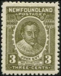 Canada - Newfoundland SC# 89 John Guy 3c MH note gum