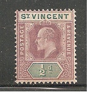 St Vincent Scott Treasure Album #71 1/2p Edward VII Mint Hinged-
