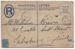 British Colonies Cover Gold Coast H&G #3 Registered Letter July 20, 1892