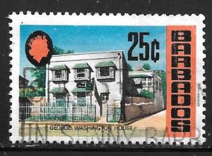 Barbados 338a: 25c George Washington House, used, VF