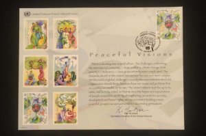 C) 2007. UNITED STATES. FDC. MULTIPLE UNITED NATIONS PEACE STAMPS. XF