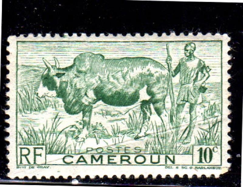 CAMEROUN #304  1946  10 c ZEBU & HERDER    MINT  VF NH  O.G  b