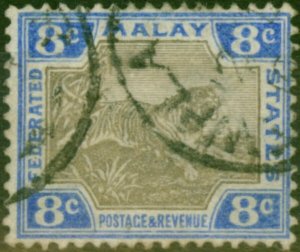 Fed of Malay States 1900 8c Grey & Ultramarine SG19a Fine Used