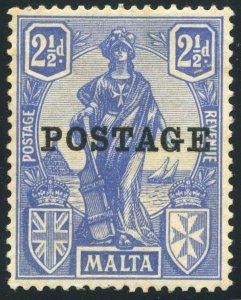 Malta Scott # 121 - MH light pencil on back