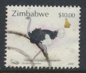 Zimbabwe  SG 1016  SC# 848 Used Ostrich   see detail and scan