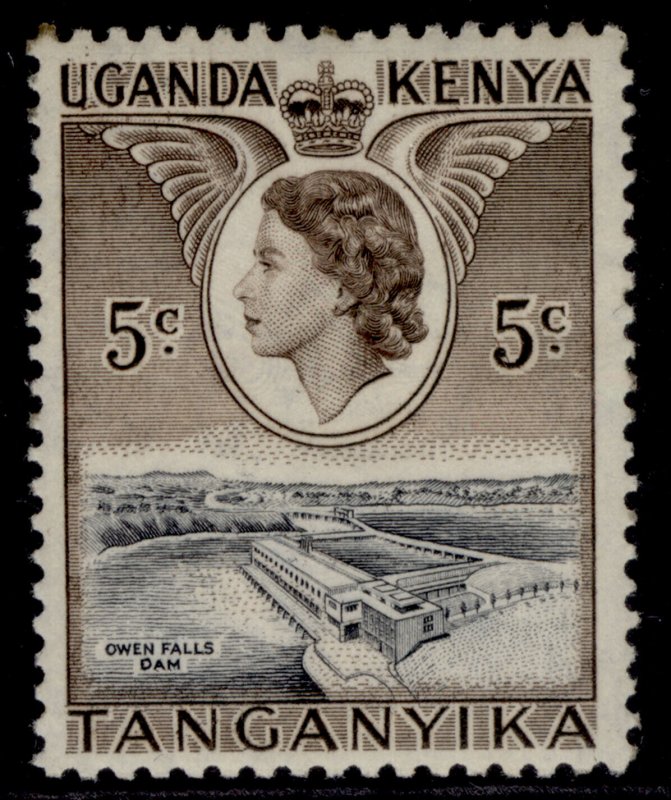 KENYA UGANDA TANGANYIKA QEII SG167, 5c black & deep brown, M MINT.