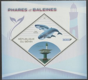 LIGHTHOUSES & WHALES  perf sheet containing one diamond shaped value mnh