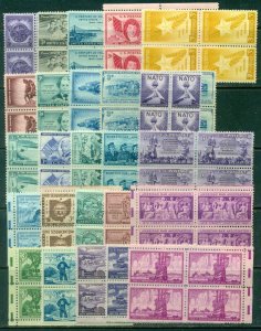 25 DIFFERENT SPECIFIC 3-CENT BLOCKS OF 4, MINT, OG, NH, GREAT PRICE! (25)