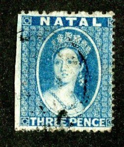 1862 Natal Sc.# 12 used cv $45  (573 BCXX )