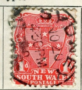 AUSTRALIA; NEW SOUTH WALES 1897 early classic QV issue used 1d. value