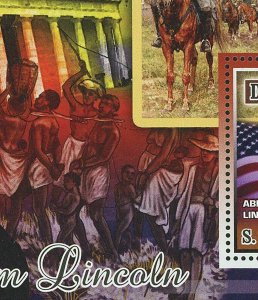 16th American President  Stamp A. Lincoln Civil War Abolition of Slavery S/S MNH 
