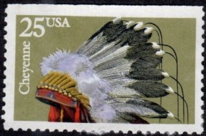 United States 2502 - Unused-NG - 25c Cheyenne Headdress (1990) (cv $0.80)