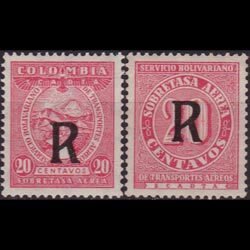 COLOMBIA 1929 - Scott# CF2-3 River Opt. Set of 2 LH