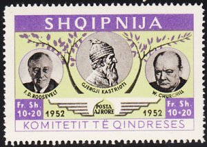 Albania 1952 MNH 10+20 Roosevelt, Kastrioti, Churchill unissued