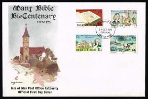 Isle of Man #74-77 Manx Bible Bicentenary Official FDC