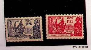 FRENCH GUIANA Sc 169-70 NH ISSUE OF 1939 - NEW YORK EXPO