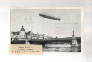 1929 Germany Graf Zeppelin World Flight Real Picture Postcard Cover to USA